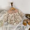 Ropa de escalada de algodón de manga larga con cuello de muñeca bordado floral de Hagi para niña de otoño