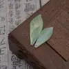 Estilo Antigo Folhas Verdes Esculpidas Acessórios para Joias DIY Pétalas de Folha Perfuradas Feitas à Mão Acessório para Prendedor de Cabelo Ornamento de Cabelo Materiais