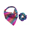 Miaode 2026 Nuevo Pañuelo Triángulo Gradiente Láser Accesorio Elástico para el Cabello Scrunchie Plisado Iridiscente Goma para Cola de Caballo Baja