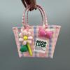 Nova Bolsa de Cesta de Presente Tecida de Plástico Personalizada Bolsa de Mão Companheira Cesta de Presente Estilo Fresco Bolsa Tote de Praia para Mulheres