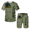 Ropa deportiva de las Fuerzas Ucranianas Traje de Camiseta para Hombre Impresión 3D Manga Corta Ropa Camuflaje Deportes Venta Directa de Fábrica