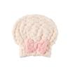 Gorro de secado de cabello con lazo, grueso, de secado rápido, absorbente, de doble capa, para ducha, de vellón coral, para baño, bonito gorro de secado de cabello para mujer.