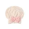 Gorro para Secar el Cabello con Lazo, Gorro de Ducha Espeso de Coral Fleece, Turbante Absorbente de Secado Rápido, Linda Toalla para Secar el Cabello para Mujeres