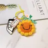 Llavero Creativo Hecho a Mano de Lana de Girasol Colgante para Bolsa de Mejor Amiga Colgante de Girasol Llavero de Coche