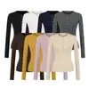 Camisa Base de Botones Estilo Americano Picante para Mujer, Cuello Henry de Otoño, Entallada a la Cintura, Hombro Normal, Manga Larga