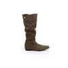 Primer Encuentro Temporada Botas Chunky de Plataforma de Tacón Alto Botas Largas para Mujer Otoño 2026 Nuevo Retro Gamuza Merade Punta Cuadrada