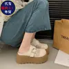 Sandalias tipo Birkenstock sin cordones, de suela gruesa, transpirables, de punta cerrada, con patrón tejido, nuevo modelo verano 2026, ropa de exterior para mujer