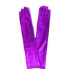 Luvas Elásticas de Couro Envernizado Escuro Femininas 43cm para Trajes de Performance Cosplay Ópera Noturna Transfronteiriça