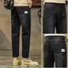 Jeans finos de verão para homens, marca da moda, corte reto solto, novo modelo 2026, calças cropped para homens, primavera e outono