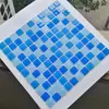 Mosaicos de vidrio cristalino piezas pequeñas para paredes de fondo, baño, pegatinas para paredes de piscina, estanque de peces autoadhesivo, rompecabezas de piscina