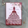 Boda Transfronteriza Invitación Hermosa Chica Sobre de Invitación Boda Rosa Invitación Encaje Día de San Valentín Tarjeta de Felicitación Láser