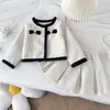 Conjunto de Niña Primavera/Otoño 2026 Chaqueta Estilo Little Chanel Falda Plisada Conjunto de Dos Piezas Estilo Socialité para Bebé Comercio Exterior Dropshipping