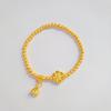 Pulseira de lótus de flor de seis fases Shajin Método antigo Herança Cobre banhado a ouro 4 mm Conta redonda Cordão de mão Loja de ouro Mesma peça de mão Fu Zi