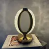 Lámpara de Mesa Pequeña con Atmósfera de Estrella y Luna, Luz Nocturna Táctil, Gradiente de Tres Colores, Recargable, Mejora del Ambiente, Decoración de Habitación Femenina