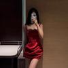 Vestido Rojo Único y Hermoso con Tirantes para Ceñir la Cintura para Mujer, Nuevo Estilo de Verano, Puro Deseo, Ajustado a la Cintura, Falda Sexy que Moldea el Trasero