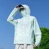 Jaqueta de pele respirável estilo montanha, jaqueta de seda gelada com proteção solar para mulheres, proteção UV, roupa fina de proteção solar, jaqueta leve de secagem rápida