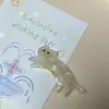 Nuevo Estilo Coreano Gato de Patas Cortas Etiqueta Dorada Gatito Colorido Versátil Pinza Lateral Flequillo de Gato Pinza para el Cabello Gato de Dibujos Animados Pinza Lateral