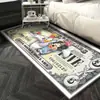 Alfombra de Dólares de Dibujos Animados Creativa Alfombrilla de Suelo de Billetes de Banco para Cocina Felpudo para Puerta de Entrada del Hogar Alfombrilla Resistente a Manchas para Baño