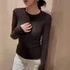 Nueva Camiseta Base de Punto Redonda Estilo Suave Otoño/Invierno 2026 para Mujer, Cálida, Amigable con la Piel, Elástica, Top Ajustado