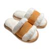 Pantuflas de algodón de color liso cálidas para interiores de invierno, estilo coreano, sencillas, de felpa y con fondo suave para mujer.