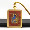 Tangka de Acero de Titanio Dorado Pintado a Mano Parcial, Tara Verde, Tara Blanca, Buda de la Medicina Tangka, Amuleto de Buda Portátil, Productos Culturales y Creativos de Templos