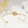 Pulseira de Tubo Curvo de Aço Inoxidável Padrão Bambu Moda Europeia e Americana Pulseira de Aço Inoxidável Flor de Cinco Folhas Pulseira de Trevo de Quatro Folhas