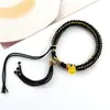Pulsera Thangka Estilo Tíbet con Cinco Deidades de la Riqueza, Pulsera Tejida a Mano con Tara Verde y Cinco Santos, Pulsera Caja Gahu