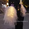 Fabricante Venta al por Mayor Fiesta de Cumpleaños de Princesa Propuesta con Luces Corona Tiara Puesto Lazo Luminoso Velo de Perlas