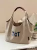 Bolsa de lona transfronteriza de Amazon, gran capacidad, bolso de hombro para el día a día, cuero PU con bordado de letras, bolsa de compras casual, personalizable