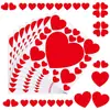 Decoração de Festa de Feriado Dia dos Namorados Papel Sintético Adesivos de Parede Adesivos de Coração de Amor Adesivos de Janela Adesivos Decorativos Autoadesivos