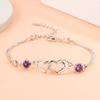 Pulsera de doble corazón señal de felicidad para mujer versión coreana rápida transfronteriza pulsera joyería de moda europea y americana al por mayor