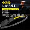 Lanterna de cabeça COB de indução de nova onda transfronteiriça para ciclismo ao ar livre com carregamento USB, lanterna para corrida noturna LED de luz forte, lanterna de cabeça de silicone