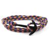 Ebay Aliexpress Más Vendido Libertydave Mismo Estilo Pulsera de Cuerda de Cuero Pirata Ancla Azul Trenzada Estilo Retro