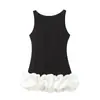 Mini Vestido Sem Manga Festa Transfronteiriça Feminino Camadas Curto 2026 Slim Fit Decorativo Atacado Piscina Estilo Europeu e Americano