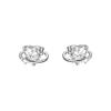 Pendientes de Plata de Ley S999 con Zirconia Cúbica en Forma de Corazón Rodeada por un Meteoro para Mujer Estilo Mori Dulce Elegante Lindo INS Pendientes de Nicho