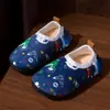 Sapatos de Algodão para Bebê para Outono e Inverno, Antiderrapantes para Meninos, Forrados com Lã, de Calcanhar Fechado, com Sola Grossa, Sola Macia, Leves, Pantufas de Algodão para Crianças para Uso Interno em Casa
