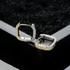 Brincos de Argola Cruzados de Zircônia Transfronteiriços para Homens, Brincos de Argola Lisos, Presilhas de Orelha de Raio, Pingentes de Orelha, Acessórios de Orelha para Mulheres, Amostra de Live do TikTok