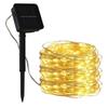 Luces de Cadena LED Luces de Cadena Solares Luces de Cadena de Cable de Cobre Luces de Exterior Impermeables Luces de Colores Luces de Cadena Decorativas para Jardín Navidad