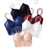 Camisola de encaje antideslizamiento, ligera, envolvente, tipo ropa interior para el pecho, sin aros de acero y con almohadilla para el pecho, sexy, sin tirantes para mujer
