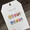 Série Fofa de Desenho Animado Yihe Nail Art Armadura de Mão Curta Pintada à Mão Amassando Fofa Fototerapia Pastilhas para Nail Art