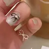 Anillo Nuevo de Plata 925 de Moda para Mujer, Simple y Versátil, Apilable, Anillo Abierto Ajustable, Anillo para Dedo Índice Estilo Ins de Celebridad de Internet