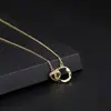 Colar de amor de anel duplo de alta qualidade 2022 novo design de nicho de personalidade de luxo leve feminino clavícula requintada que combina com tudo