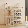 Zapatero multicapa simple para dormitorio, casa de alquiler, uso doméstico, atractivo, zapatero estrecho para puerta, económico