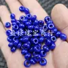 Cuentas de ábaco de jade con agujero grande color azul lapislázuli, joyería de jade suelta, anillos de jade de cuarcita azul, anillos colgantes, espaciadores y cuentas