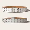 Cinturón Ancho para Hombres y Mujeres, Tachonado de Estrella Hip-Hop, Cinturón Punk de Doble Agujero para Chica Caliente, Cinturón Decorativo de Remaches Estilo Americano para Jeans