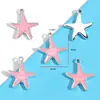 Liga Estilo Misto Incrustado com Diamante de Resina Rosa Estrela e Lua Pingente DIY Colar Pulseira Acessório Pingente W537