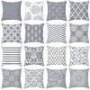 Fundas de Almohada, Fundas Lumbar de Lino, Fundas de Cojín y Fundas para Cojines de Tiro de la Serie Geométrica Gris Abstracta, Simples y Elegantes, de Venta Caliente Transfronteriza al por Mayor
