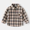 Ropa infantil para niños primavera y otoño 2025 nueva camisa infantil top para niños grandes camisa de manga larga con letras de dibujos animados para niño
