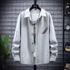 Camisa clásica simple versátil de otoño para hombre, con cuello camisero, color liso, manga larga, juvenil, moderna, casual