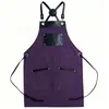 Delantal exclusivo de lona patchwork transfronterizo, nuevo estilo para cafeterías, ropa de trabajo, catering, barbacoa, personalizable con logo